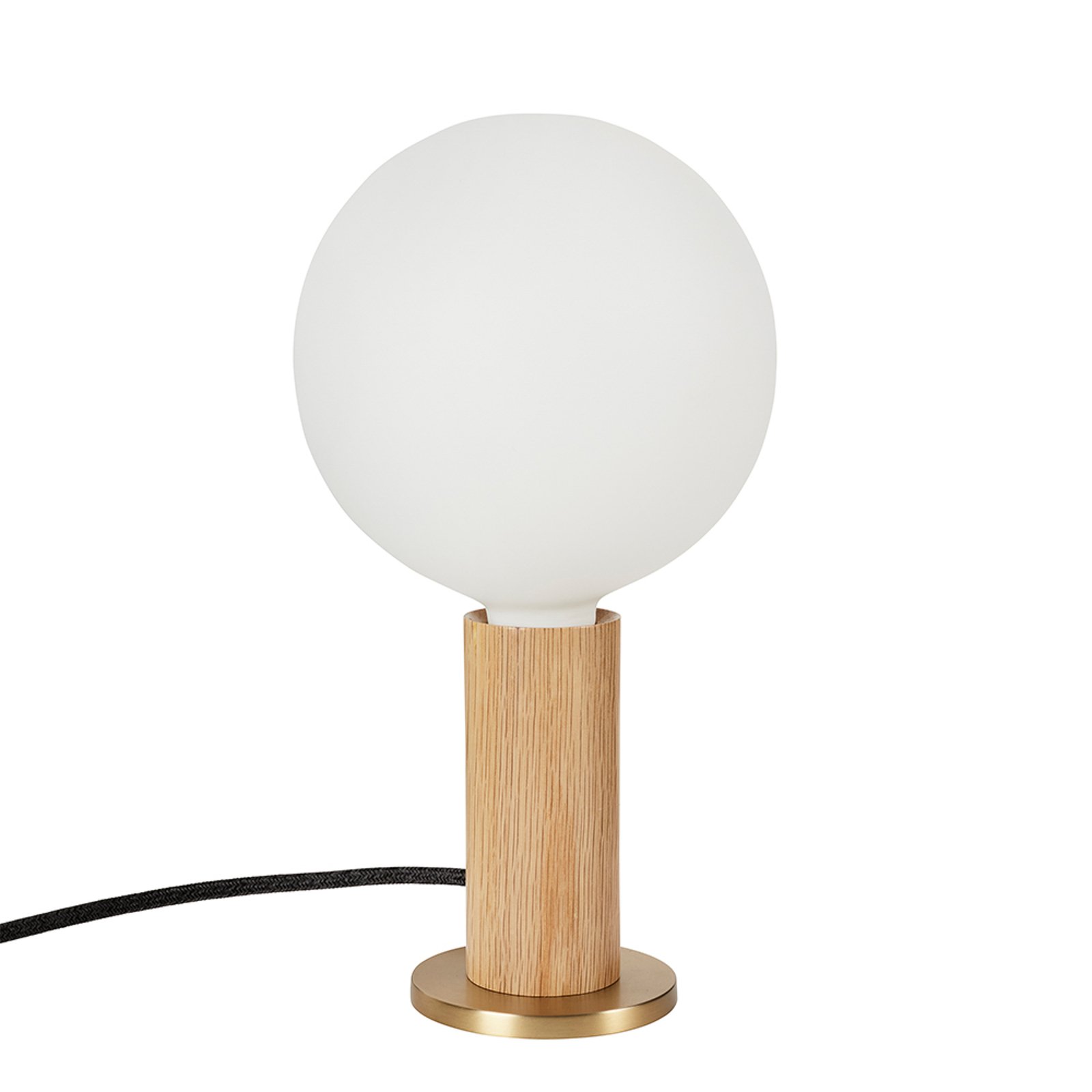 Tala table lamp Knuckle, opal globe bulb, oak