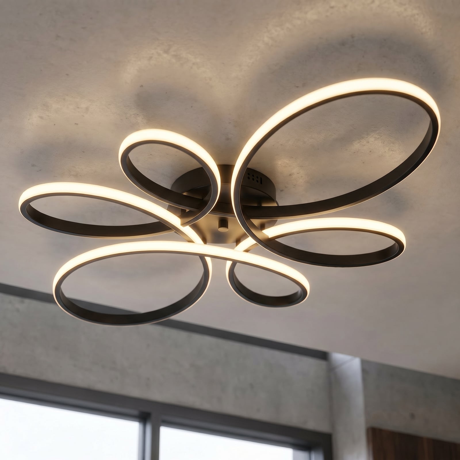 Fly LED laevalgusti, matt must, 3000 K, 83 cm x 45 cm