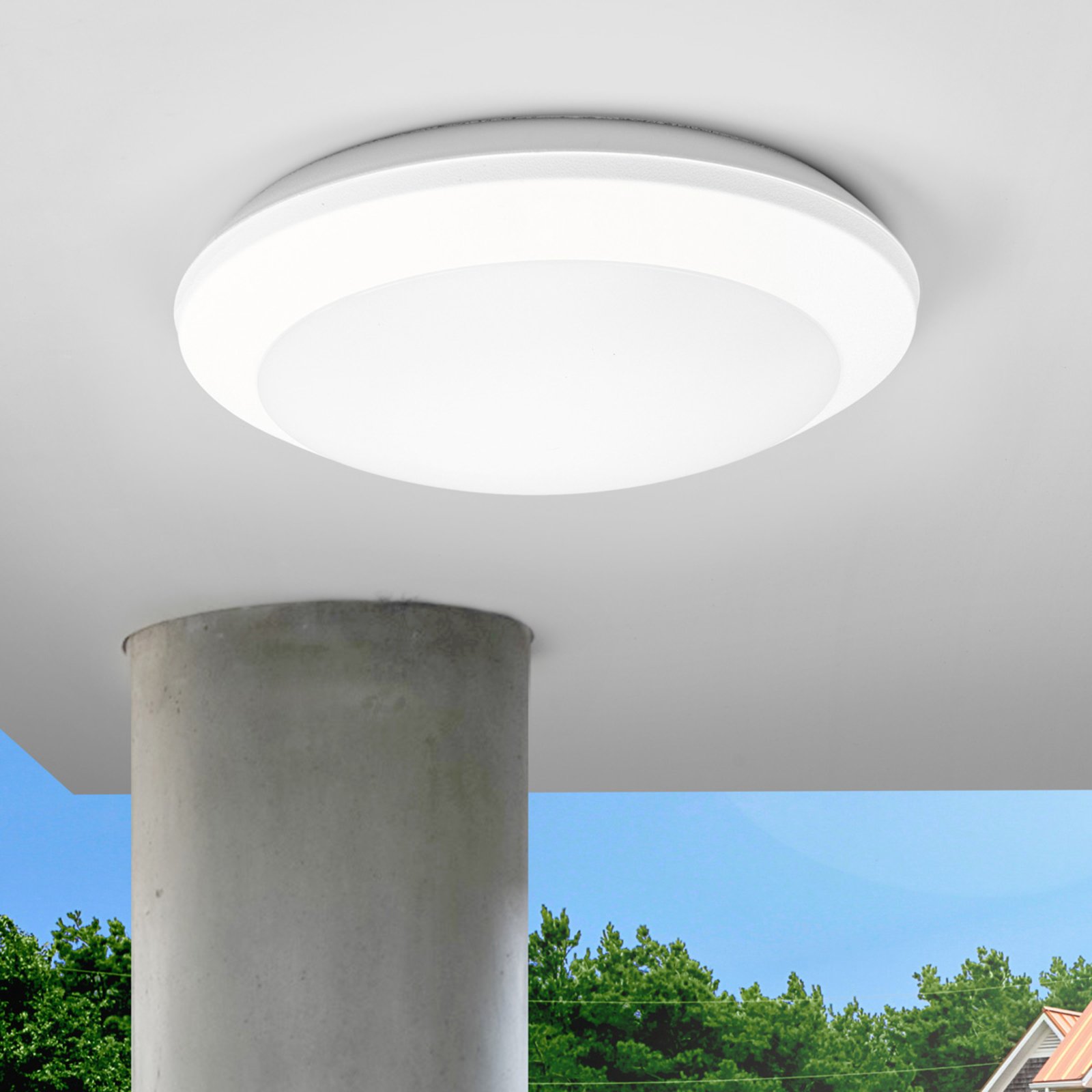 Sensor ceiling light Umberta 2xE27 white