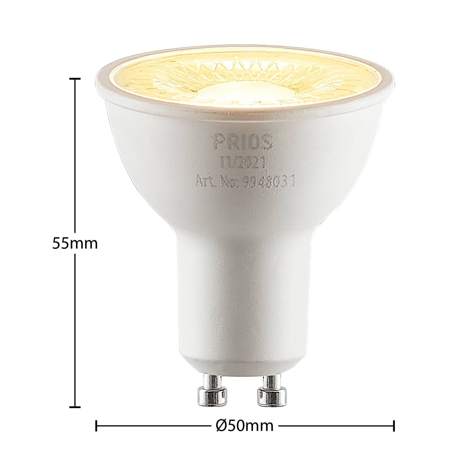 Image of PRIOS Réflecteur LED GU10 5 W 2 700 K 60° 4251911730838