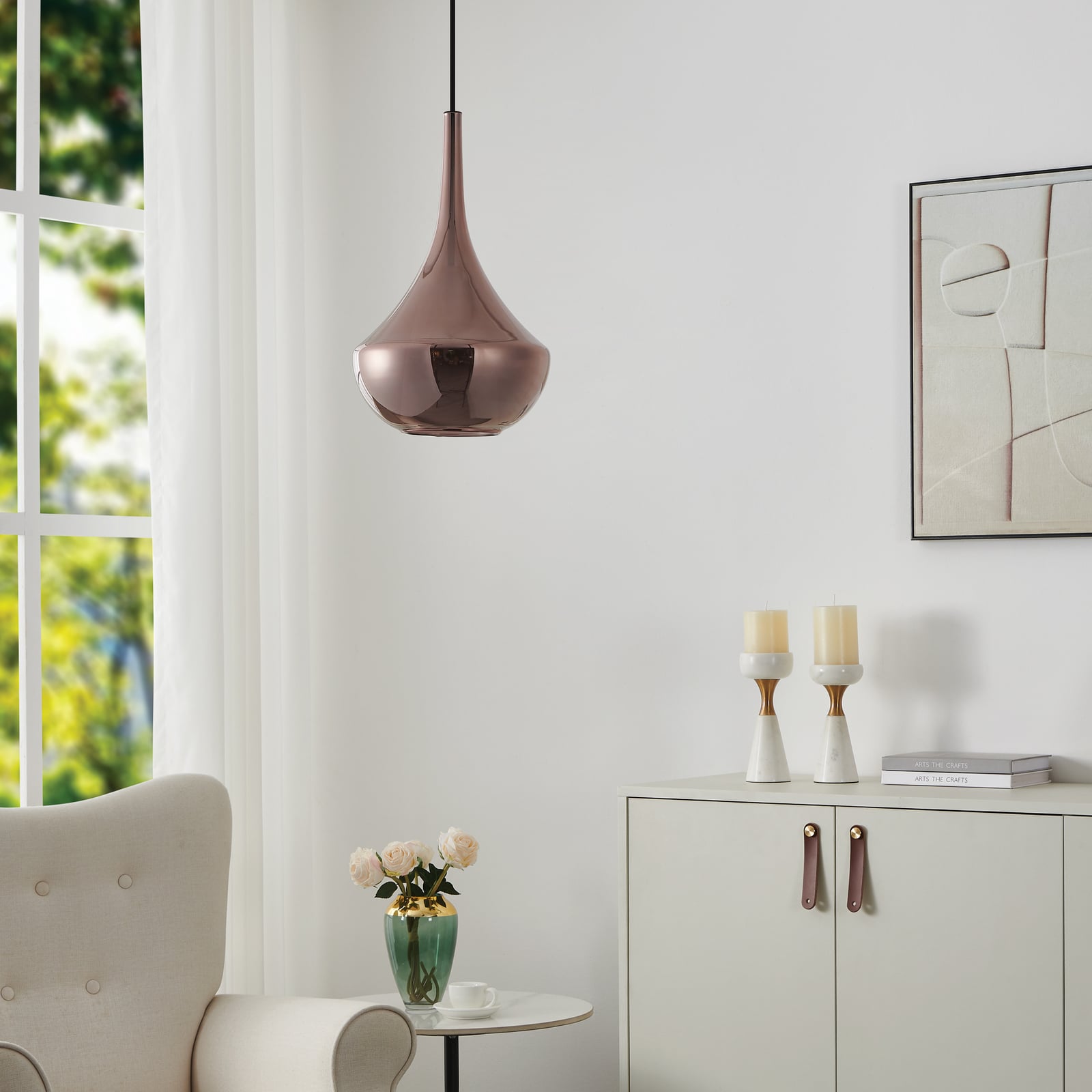 Lampa na vješanje Stars of Light Almoster, bakar, Ø 25 cm, staklo