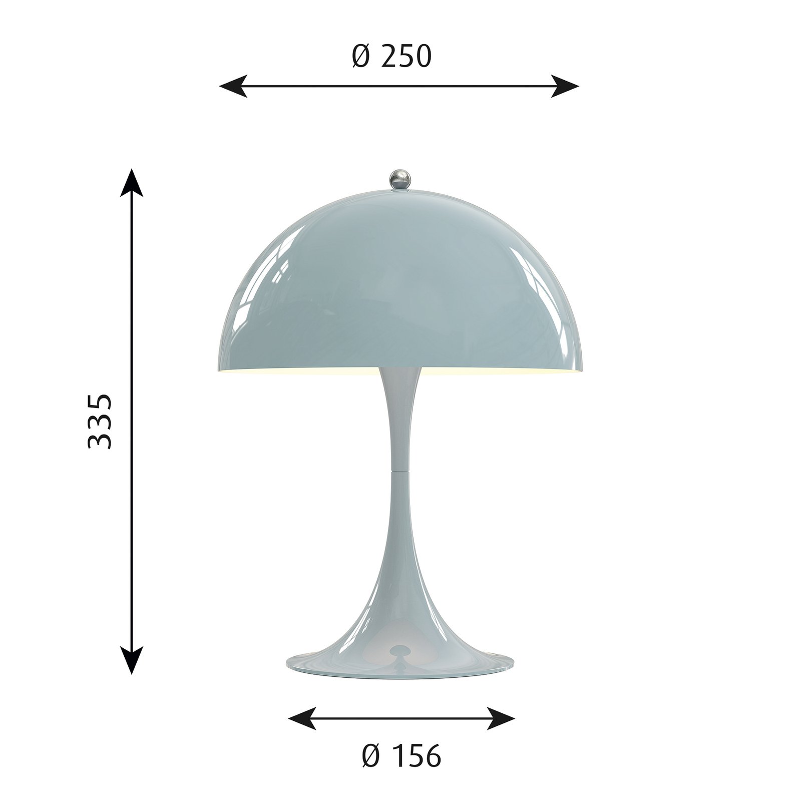 Panthella 250 Lámpara de Sobremesa Pale Blue - Louis Poulsen