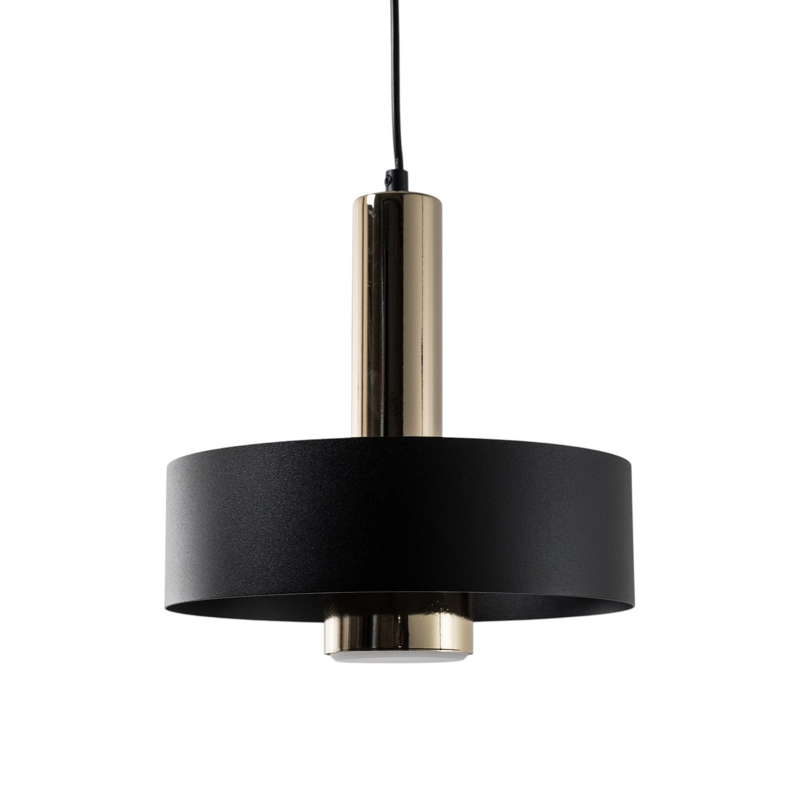 Hanglamp Rif Lux, zwart/goud, Ø 25 cm, staal