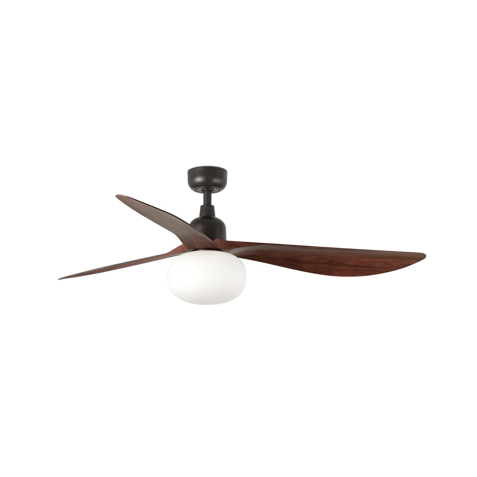 Ventilateur de plafond avec éclairage Outwood, marron, courant continu,