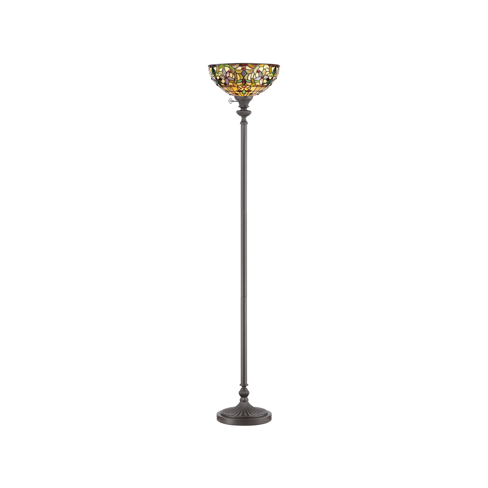 Kami gulvlampe, grøn/ravfarvet, højde 178 cm – QUOIZEL