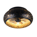 Bidar fan, black/gold, light, remote control, quiet