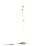 Stojacia lampa Dallas, zlatá/biela, výška 150 cm, 6-pl., stmievač