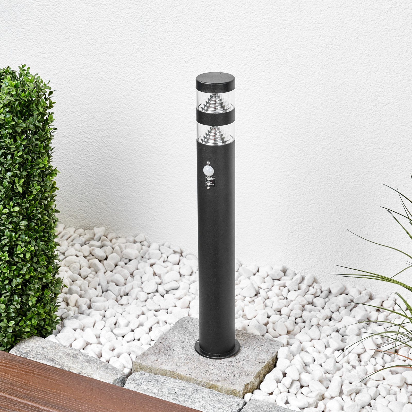 Lanea LED Gartenleuchte w/Sensor Black/Clear - Lindby