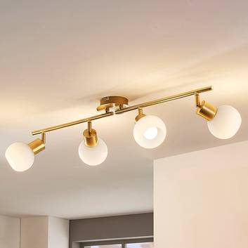 4-bulb LED ceiling light Elaina in brass