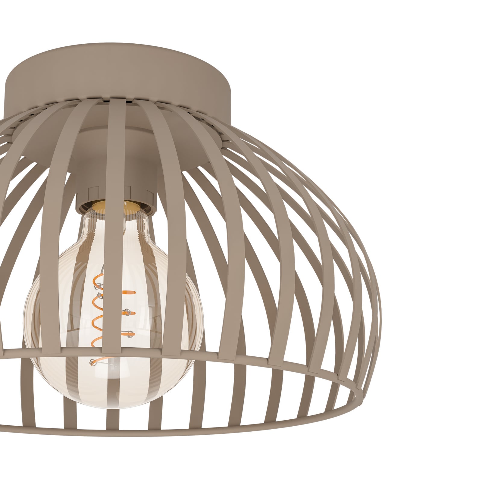 Mogano 3 ceiling light, beige, Ø 28 cm, metal, E27
