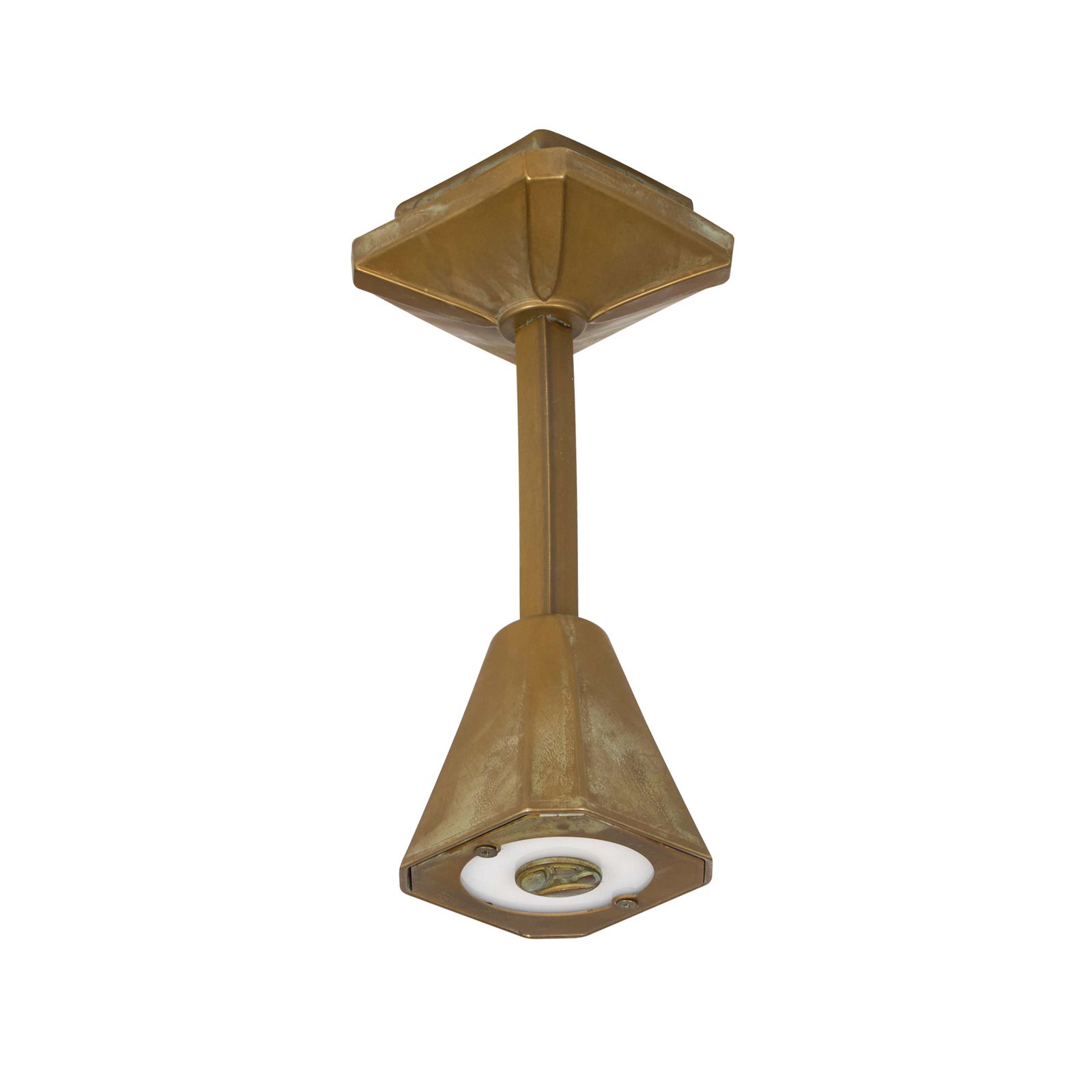 LED-Außendeckenleuchte Silva Frame, Höhe 26 cm messing antik