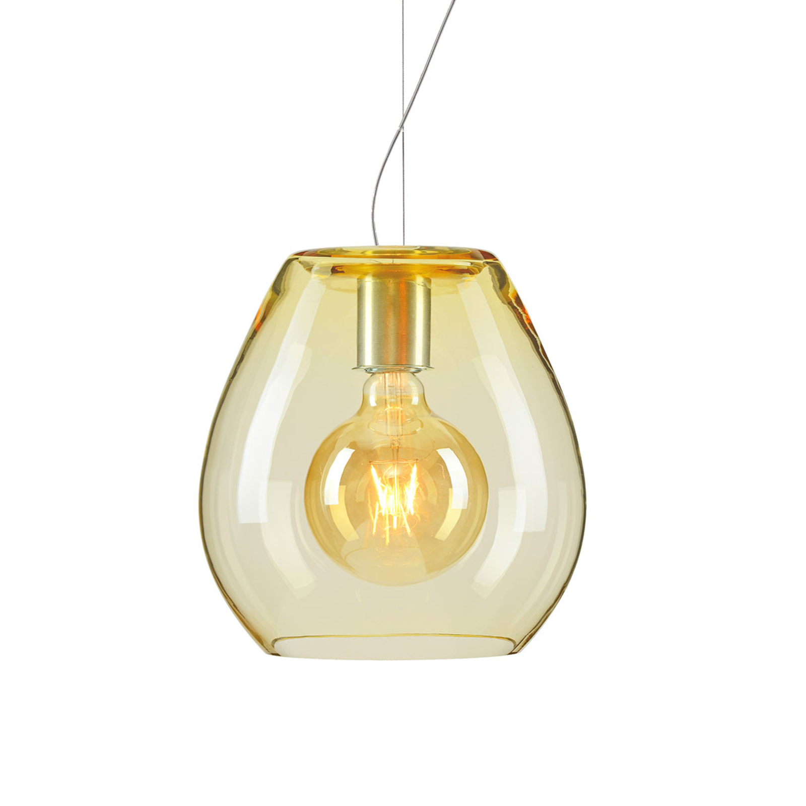 Casablanca Bagan Evolution hanging light, whiskey, for Living / Dining Room, aluminium, glass, E27, 100 W, energy efficiency: A++, H: 27 cm