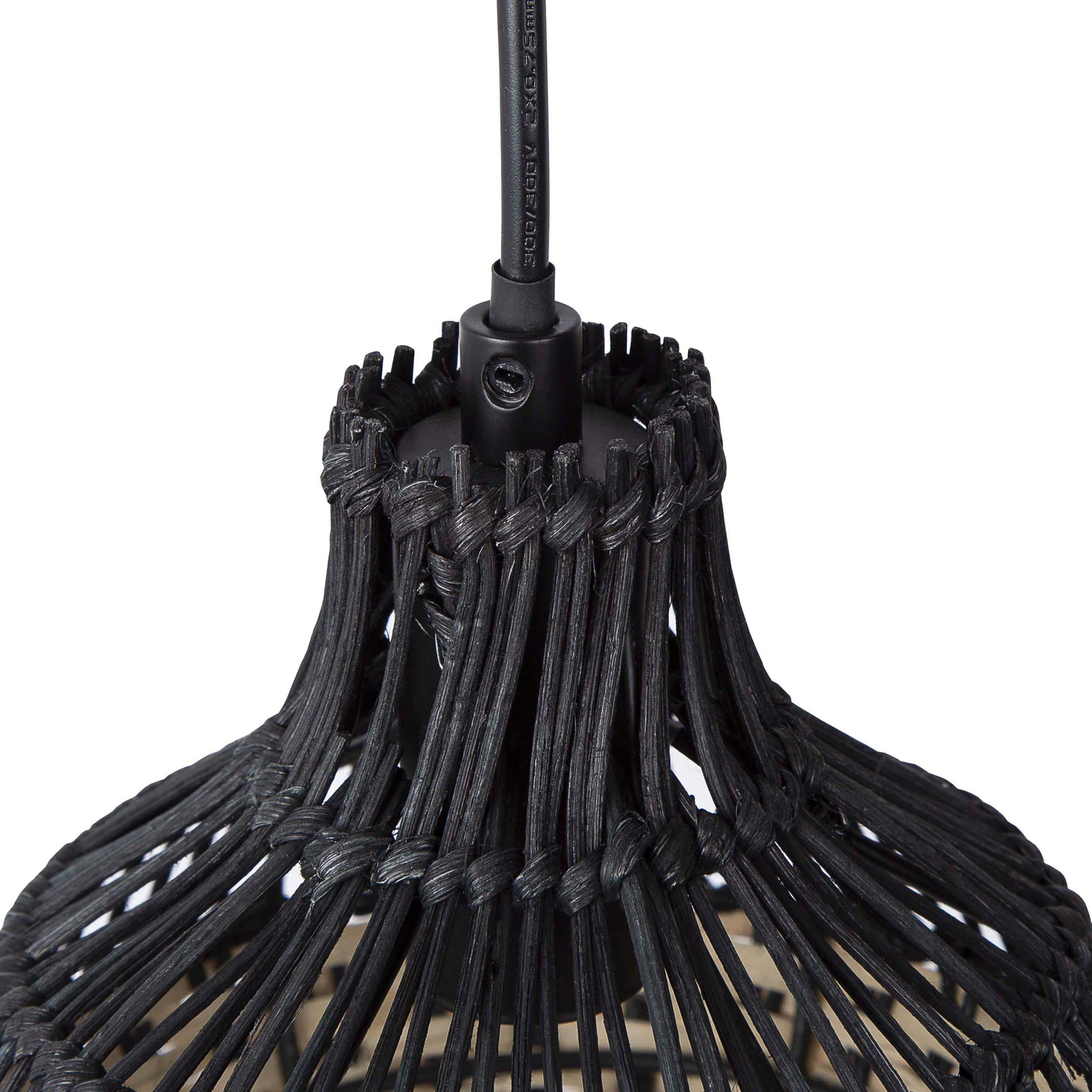 Lampada sospensione Milena paralumi rattan, 3 luci