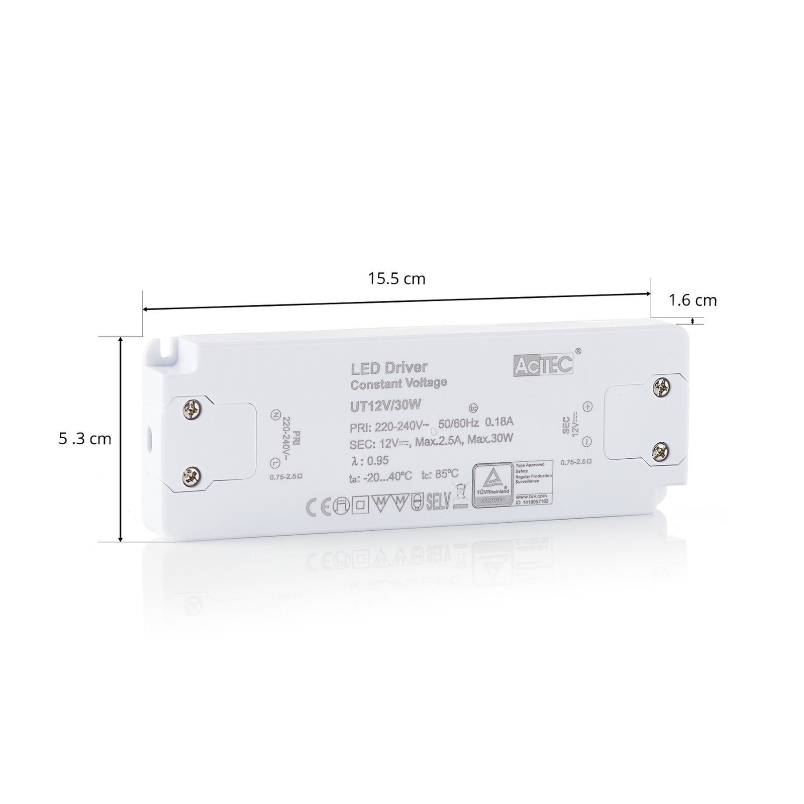 AcTEC Slim LED-driver CV 12 V, 30W