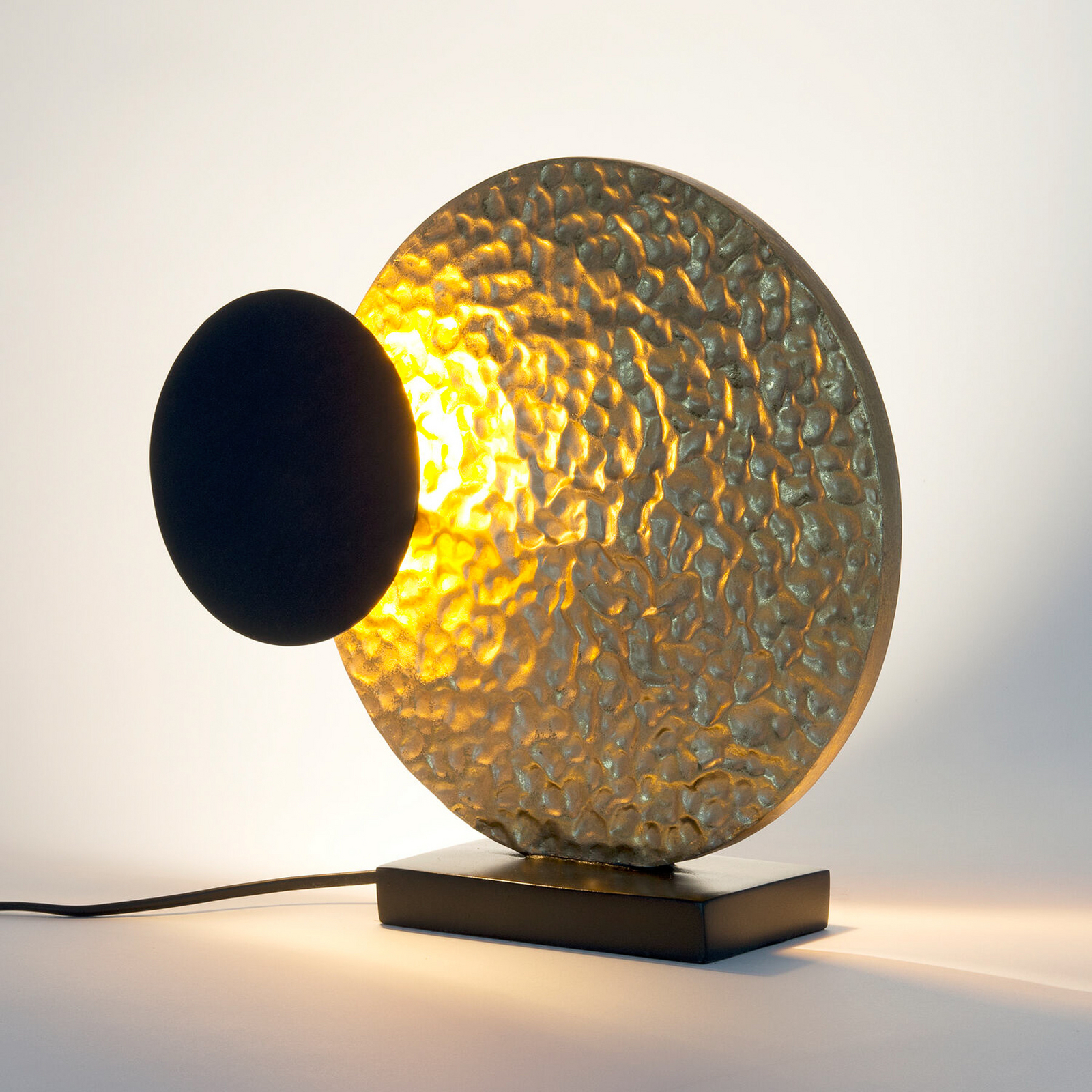 LED-bordlampe INFINITY TAVOLO, svart/gull, 27 cm, metall