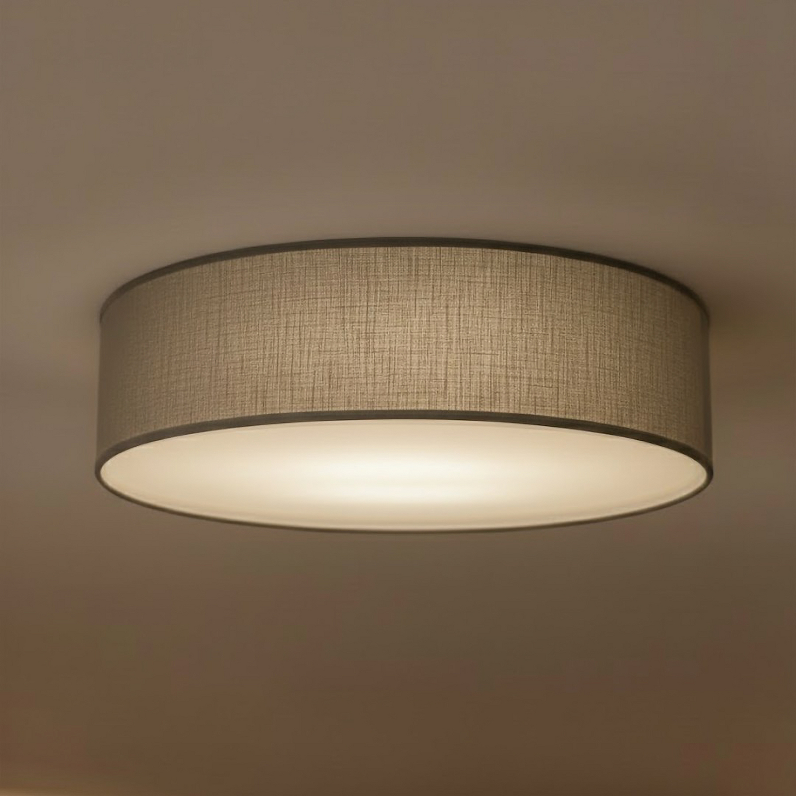 Plafonnier Marshall, gris, Ø 50 cm, métal/rotin Plafonnier Marshall, gris, Ø 50 cm, métal/rotin