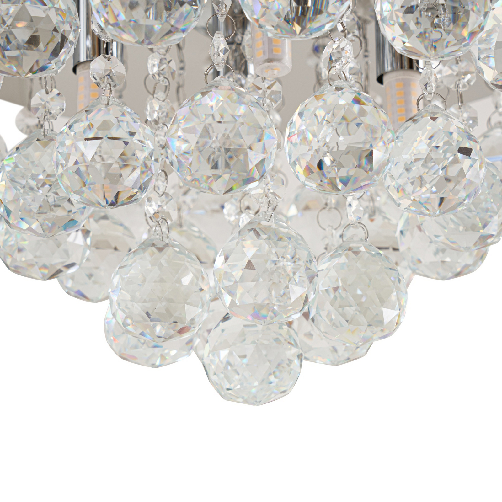 Lindby Deckenleuchte Antonino, Ø 35 cm, 4-flg., Kristall, G9