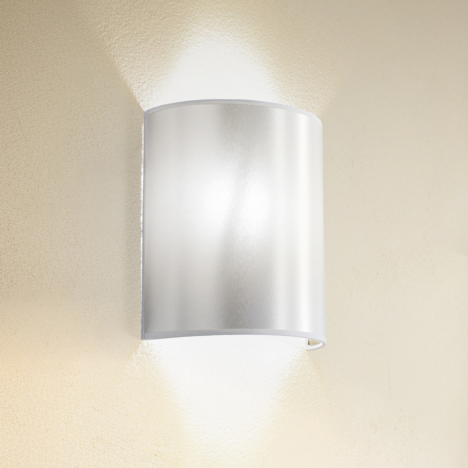 Satin wall light made of atlas satin, white/gold