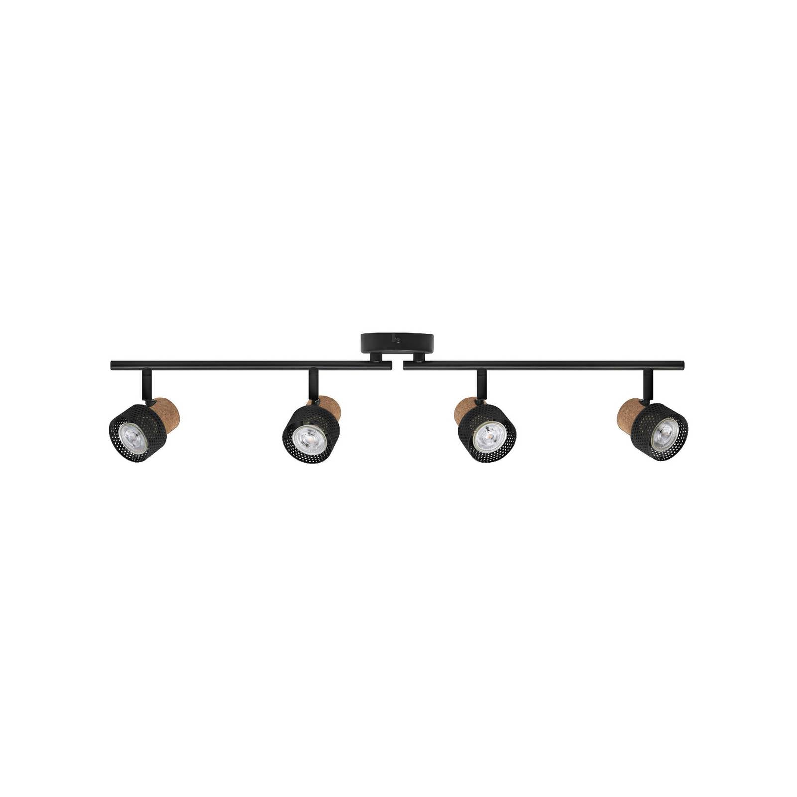 OSRAM Deckenstrahler CORK, schwarz, 4 Spots GU10-LED 927 dim