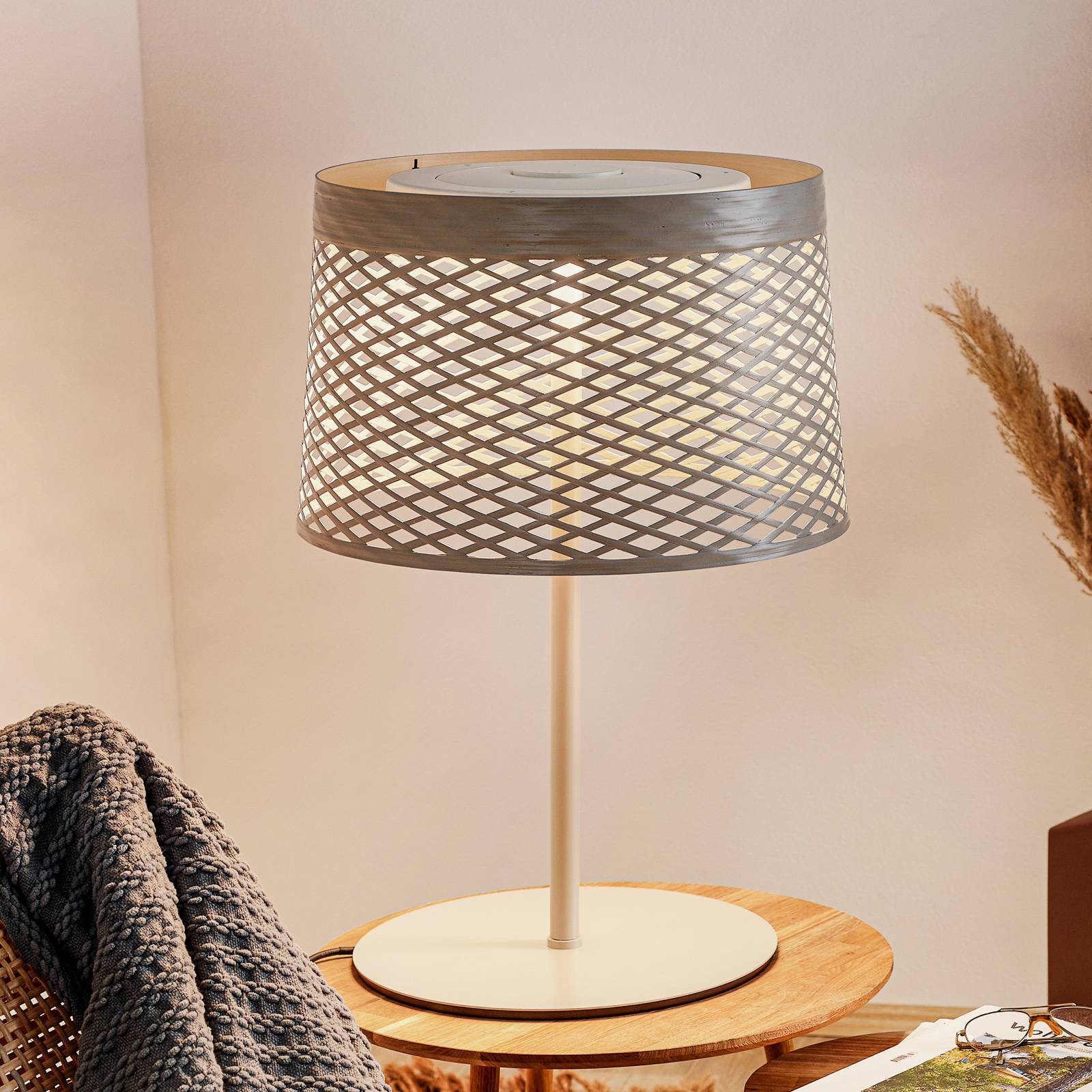 Stolná LED lampa Foscarini Twiggy Grid XL, béžová