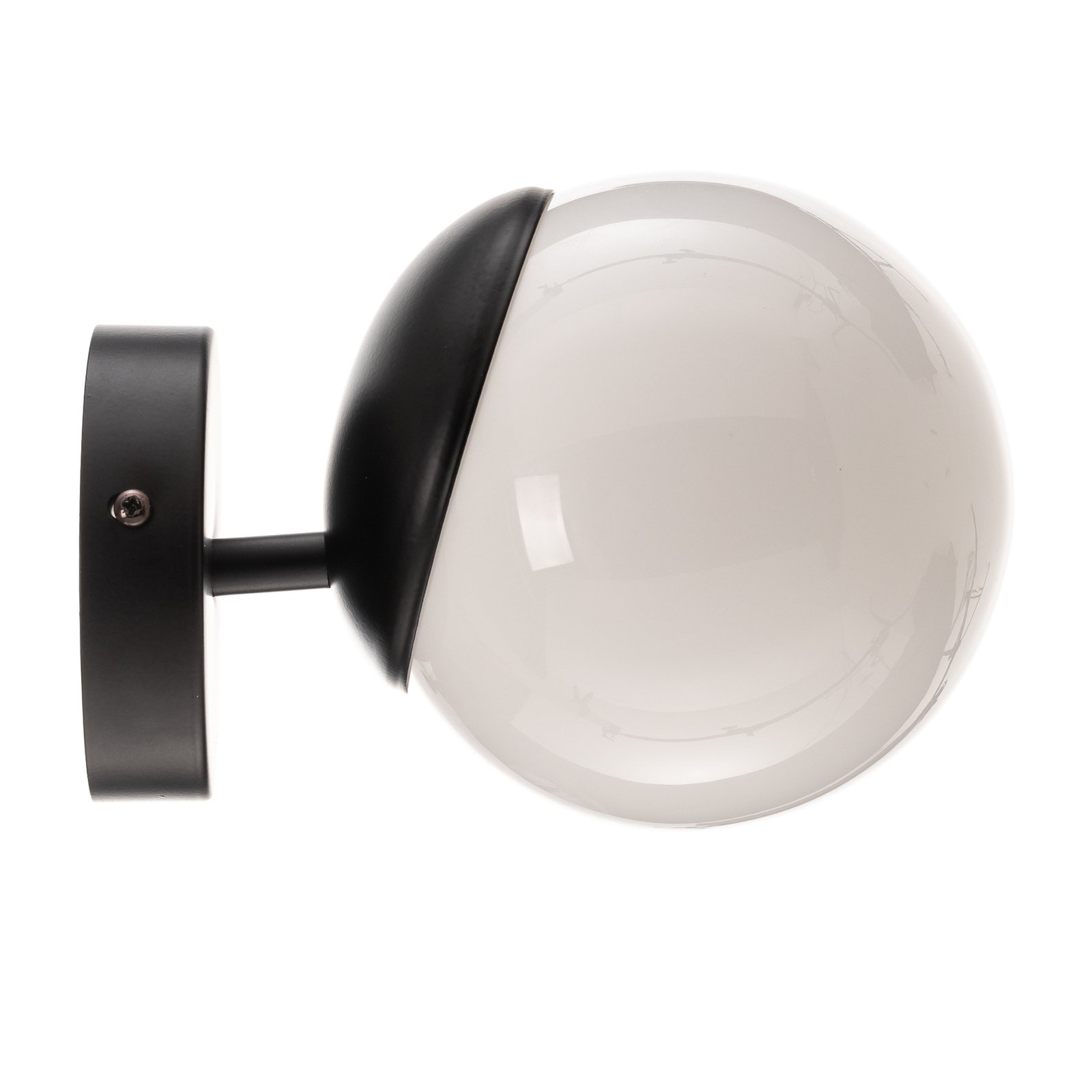 Vegglampe Sfera 1 lyskilde glass/svart