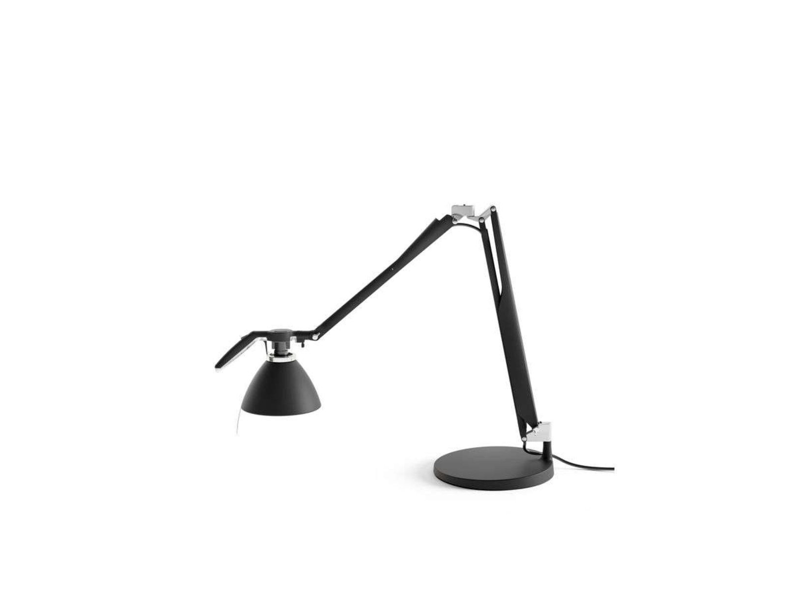 Fortebraccio Lampă de Masă cu 2 Arms Standard Base Întrerupător Black - Luceplan