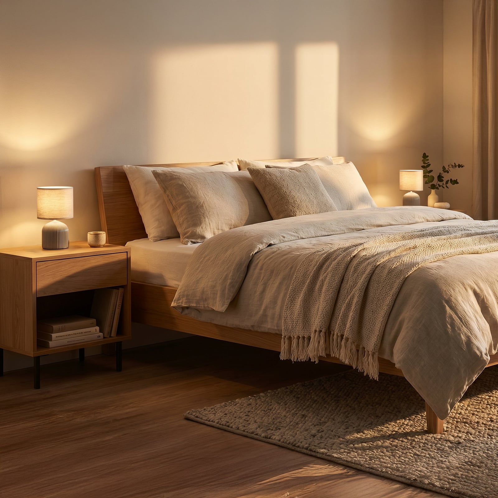 Bordslampa Ino, brun, höjd 28 cm, E14, keramik, textil