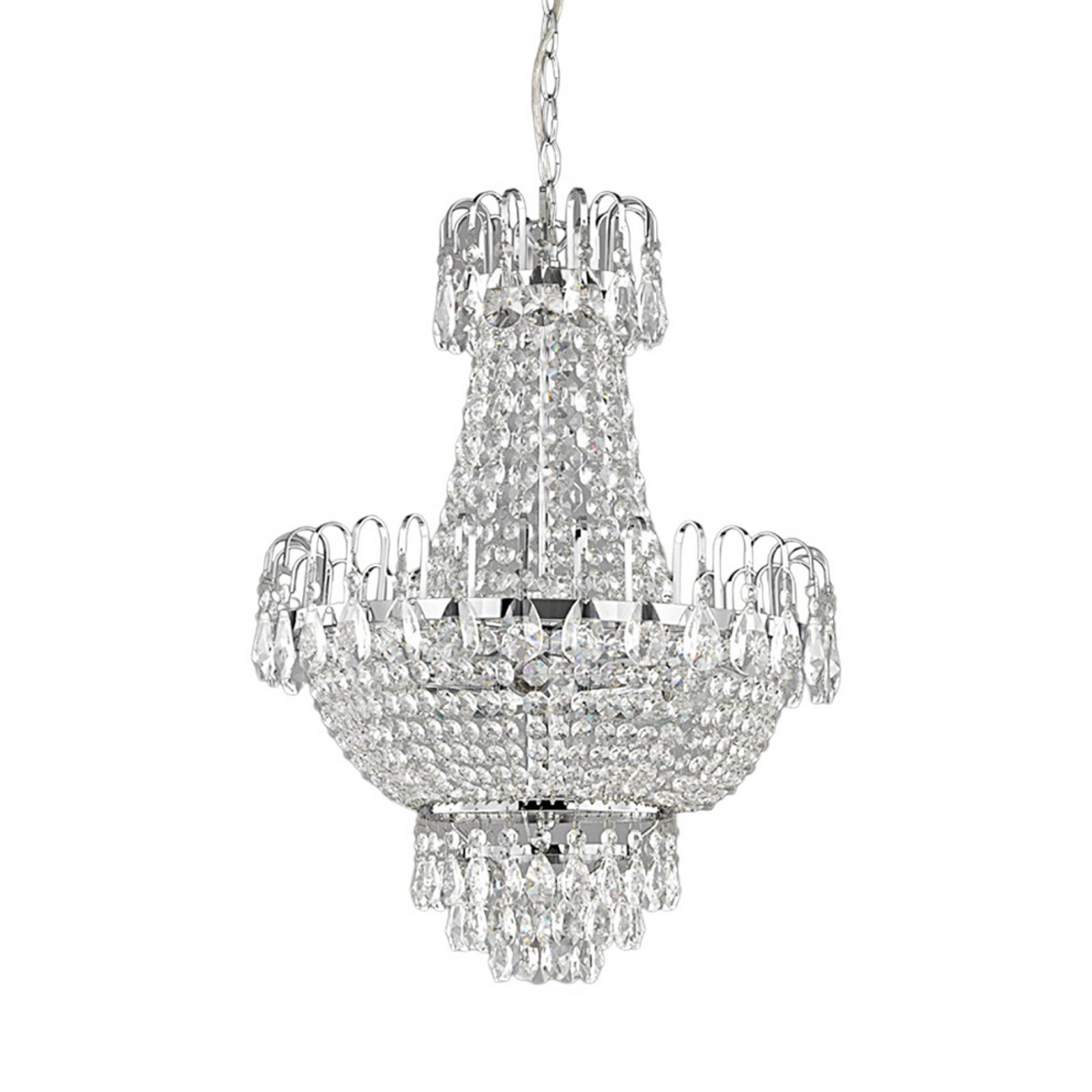 Casparia Lustr Clear/Chrome - Lindby