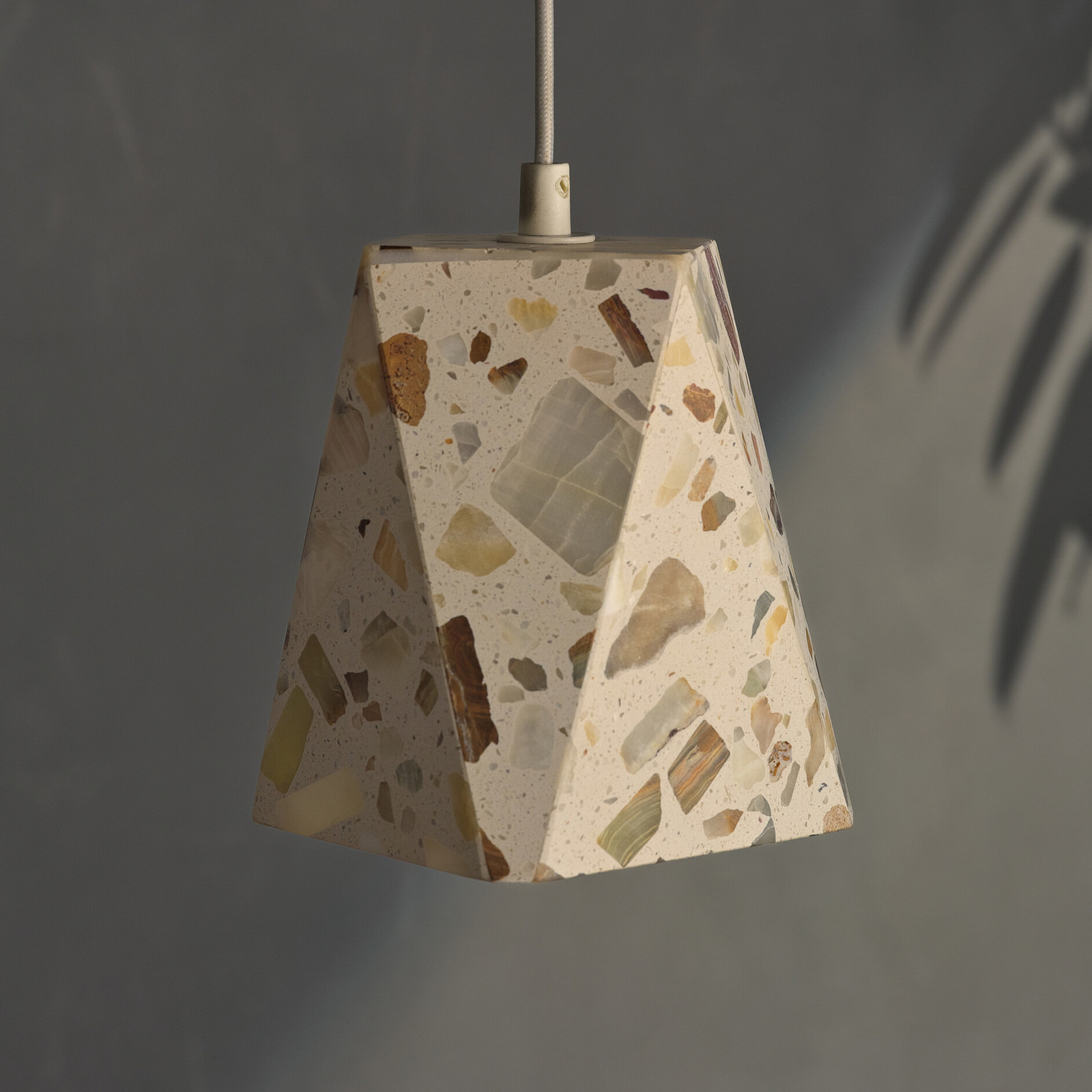 Lampă suspendată OSRAM Decor Gleam Box terrazzo bej E27 - Camera de zi / sufragerie - Marmură