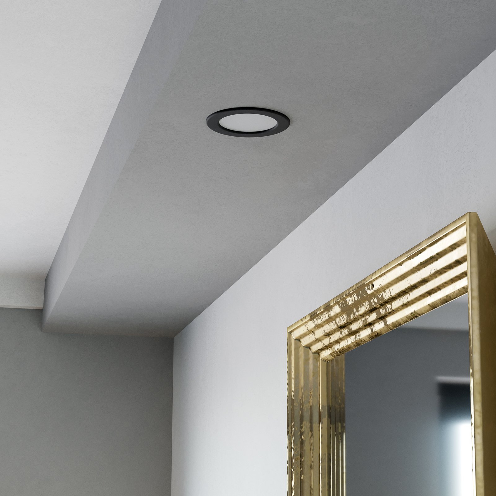 EGLO Leominster plafondlamp met ronde houten kap