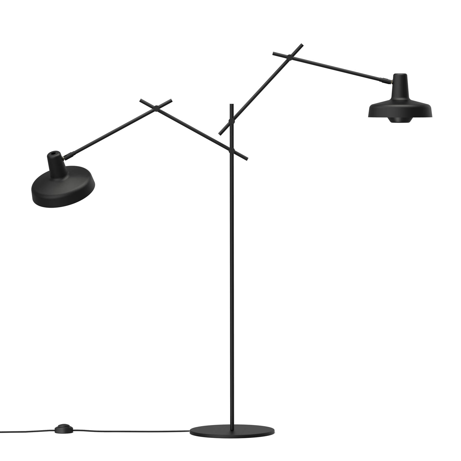 GRUPA Arigato floor lamp, 2-bulb, black
