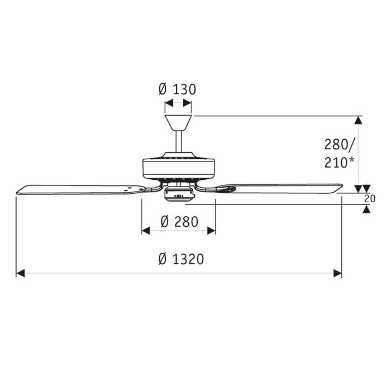 Ventilator de tavan Classic Royal 132 maro/nuc