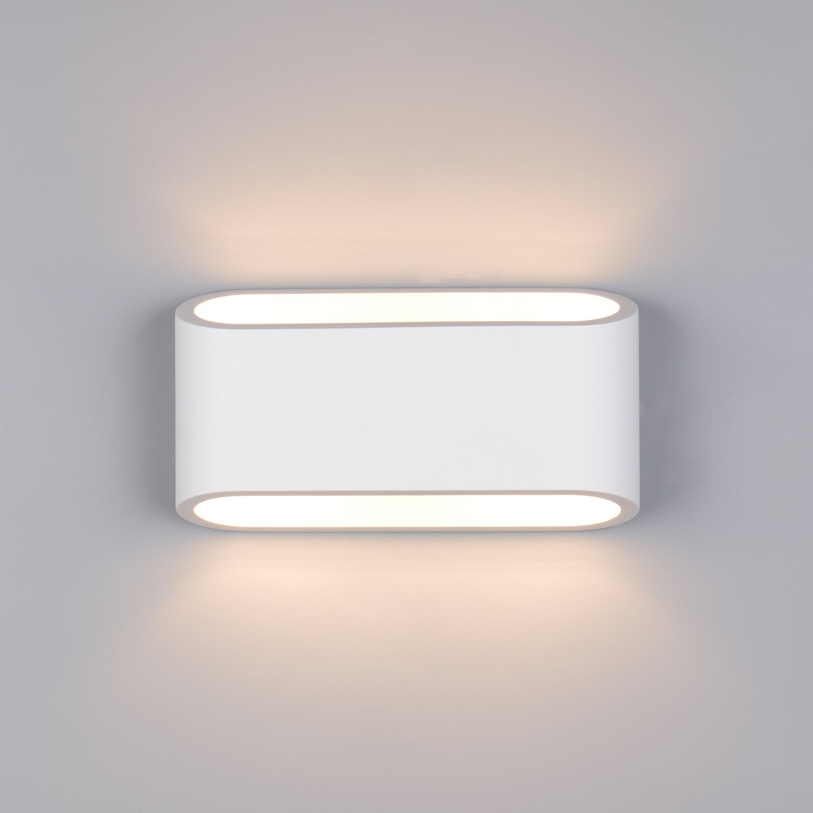 Candeeiro de parede Sepanta, branco, largura 23 cm, gesso, 2 lâmpadas.