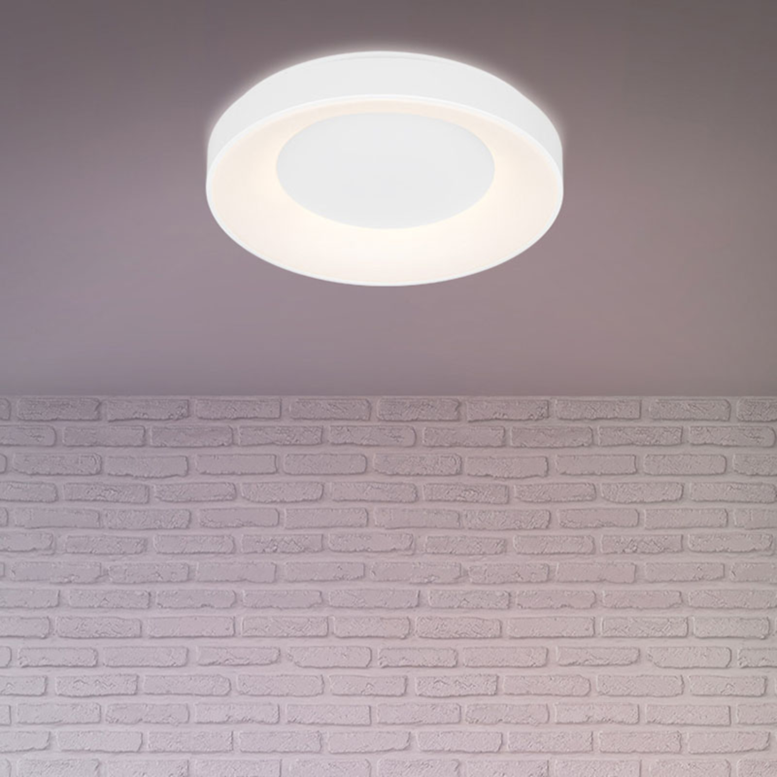 Rondo LED ceiling light CCT remote control, white