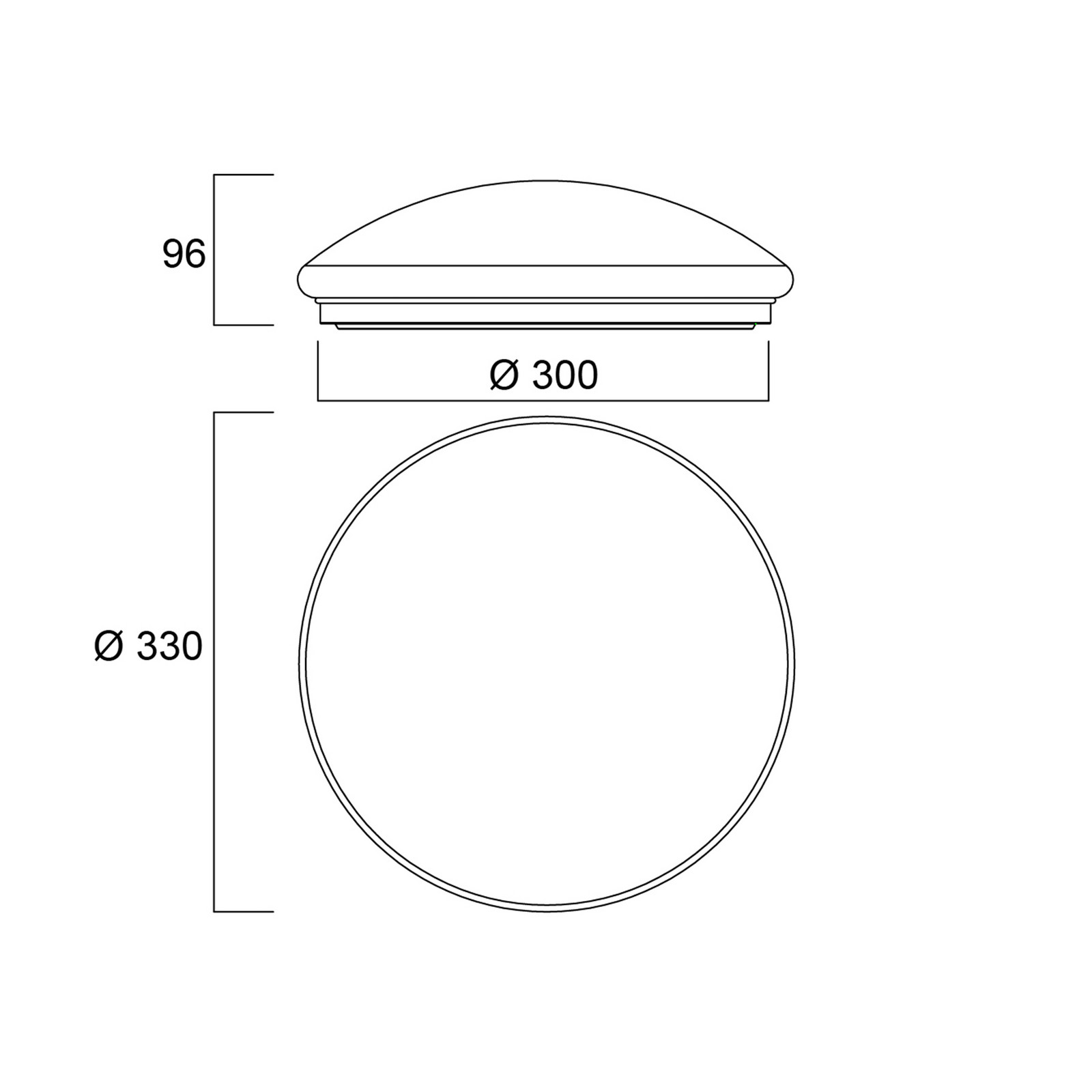 Plafonieră cu LED Sylvania Start Surface LED dimm Ø 33cm - Baie - alb - Plastic