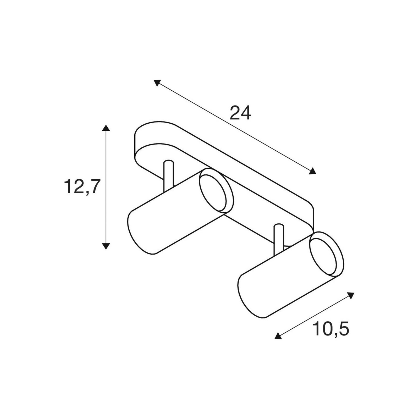 SLV kattokohdevalo Noblo, valkoinen, himmennettävä, lämpötila 24 cm