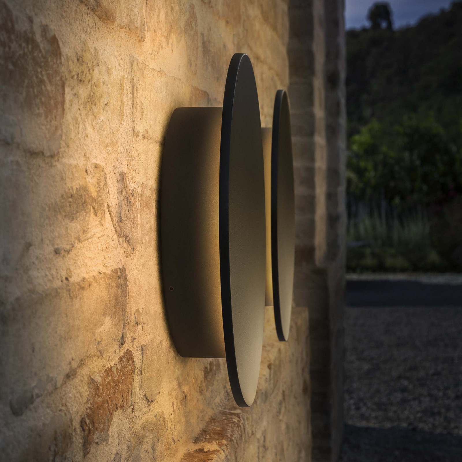 Zunanja LED-stenna svetilka IDEAL LUX Punto, črna, Ø 30 cm - Sodobni - Kovina