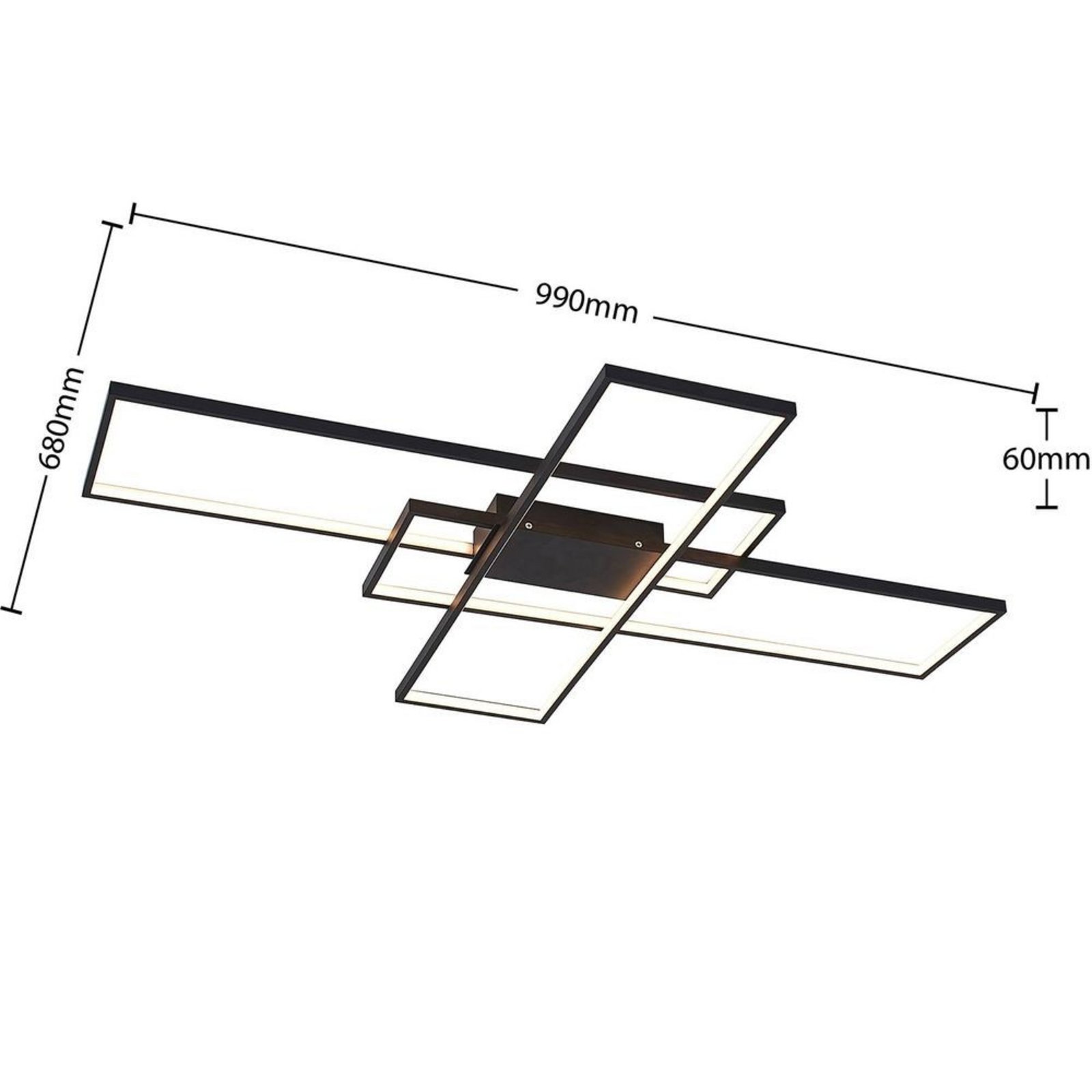 Tetson LED Plafonieră Black - Lindby