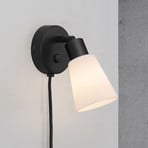 Cole væglampe i glas og metal, 1 lyskilde