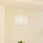 Lindby Helin pendant light, white, Ø 35 cm, fabric