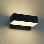 Aplique LED para exterior Lindby Fando, color antracita, con sensor, IP44