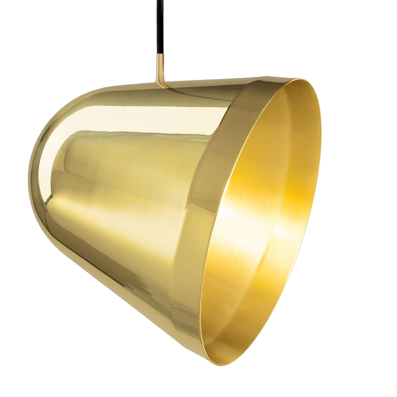 Nyta Tilt Brass závesná lampa, textilný kábel 3 m