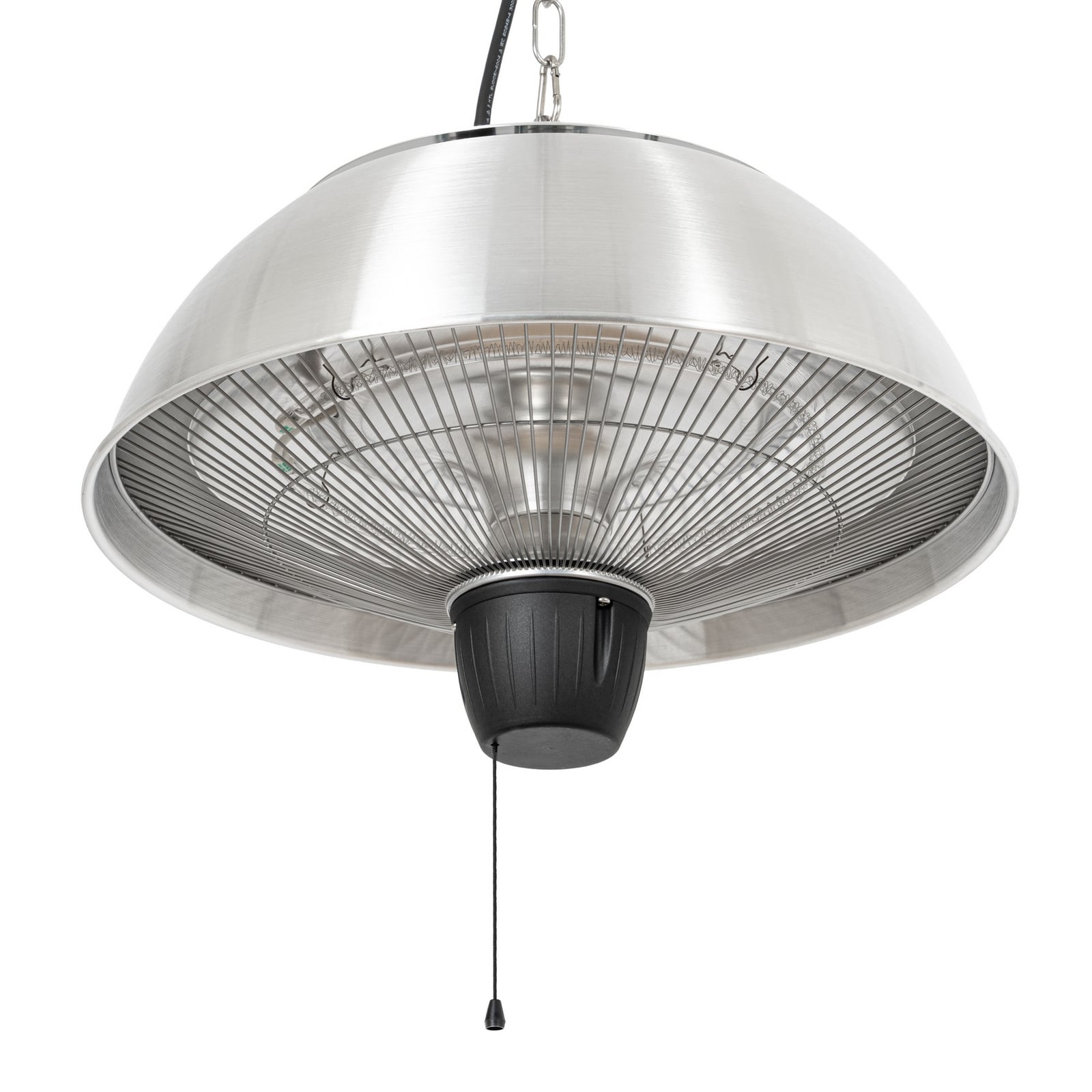 Wiszący promiennik grzewczy Theriona, srebrny, Ø 42 cm, IP24 – Lucande
