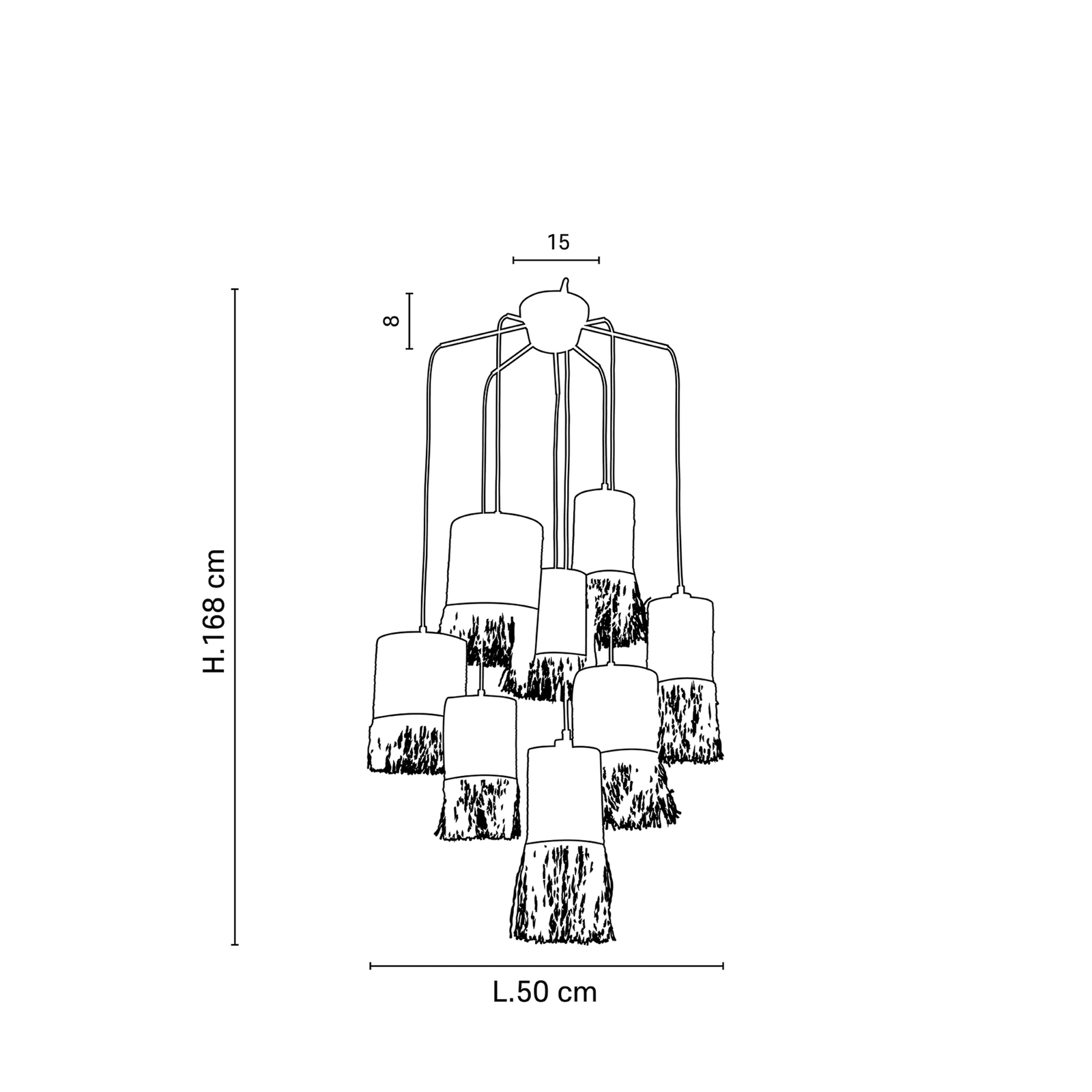 Formentera Hängelampe Ø 50 cm, Palmfaser, 8-flg. - MARKET SET Formentera Hängelampe Ø 50 cm, Palmfaser, 8-flg. - MARKET SET