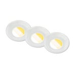 Klira inbyggnadslampa LED, vit, Ø 9 cm, IP44, set om 3