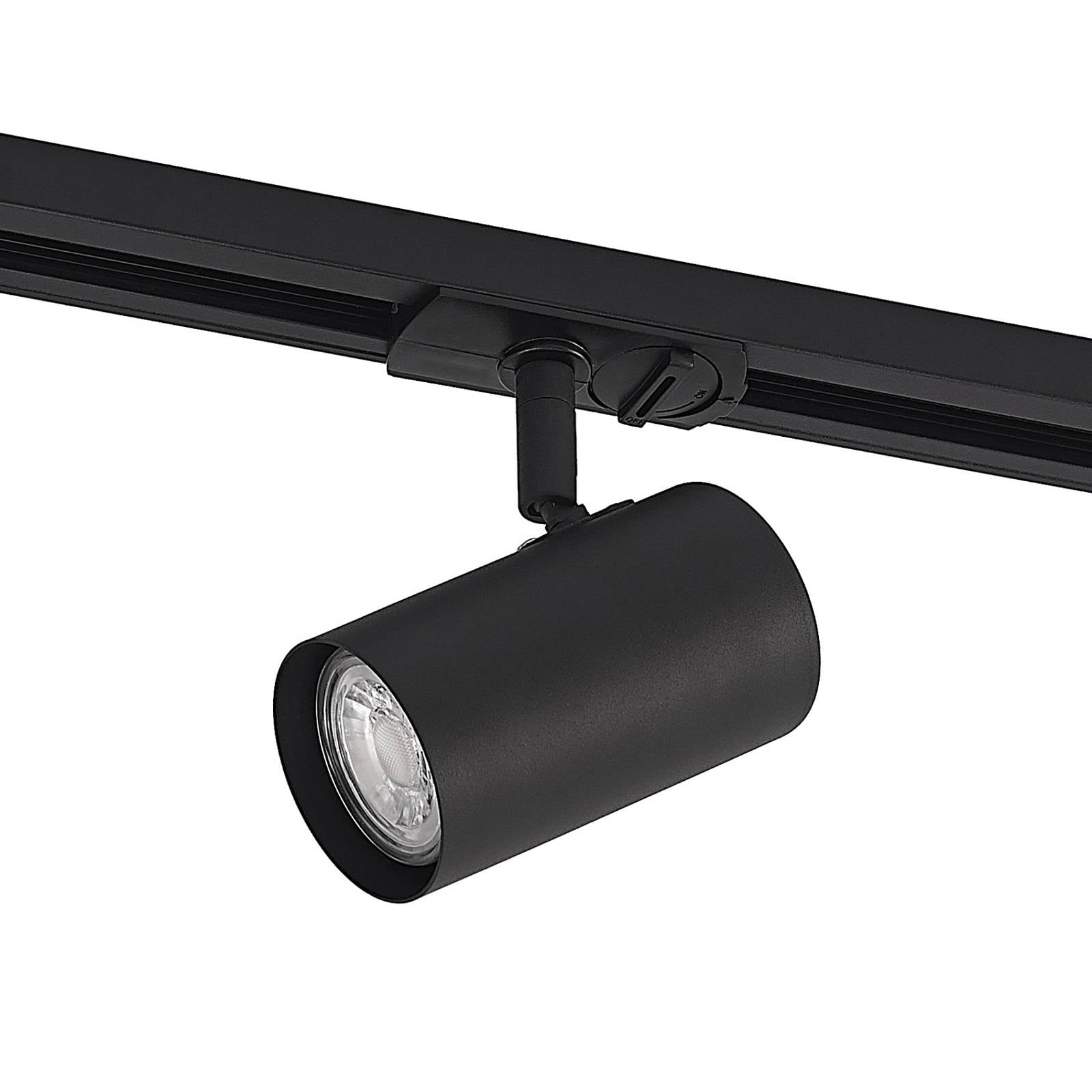 Lindby Schienenspot Linaro, GU10, Ø 6 cm, schwarz, 1-Phasen