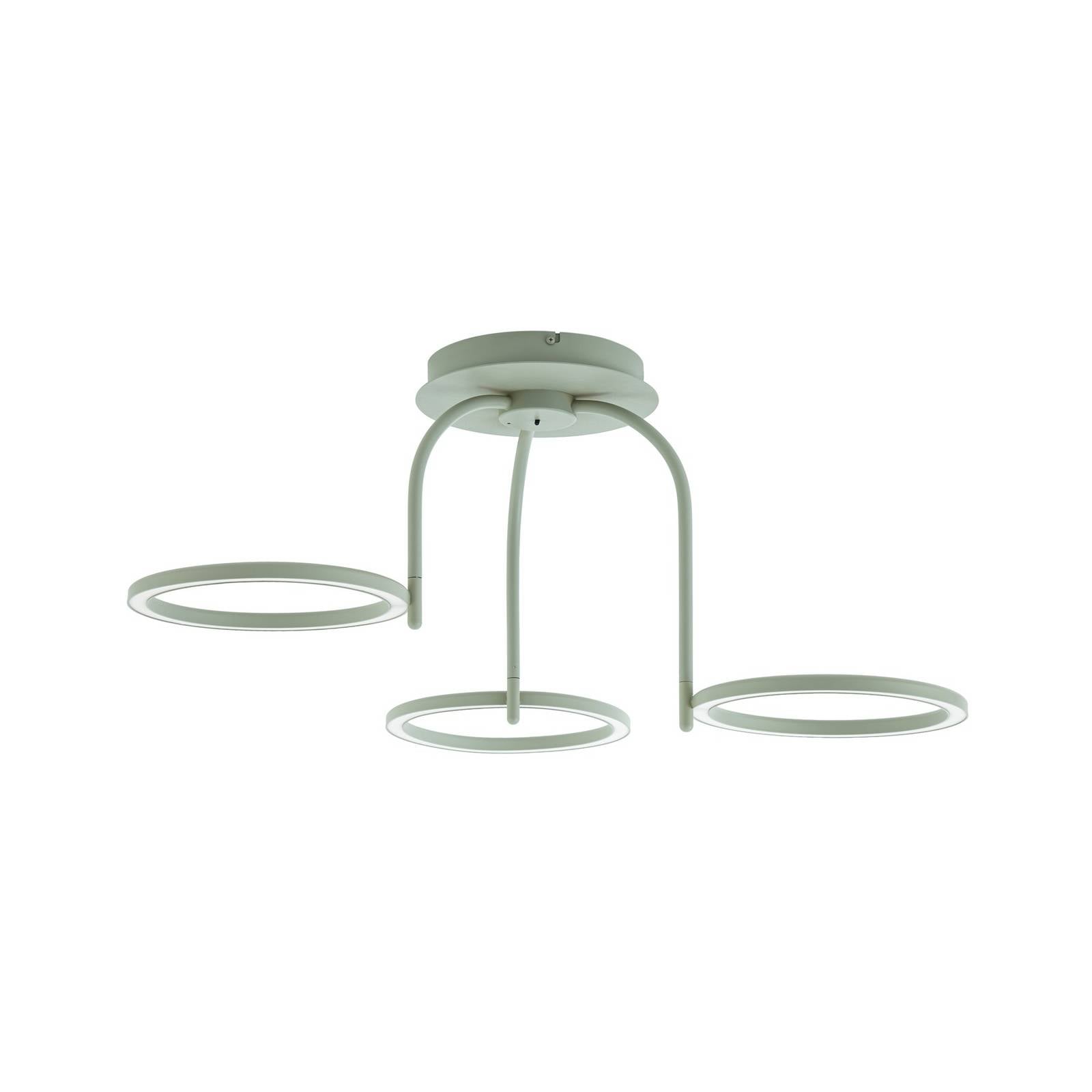 Lucande LED-Außendeckenleuchte Sylvara, grün, CCT, 3-flg.