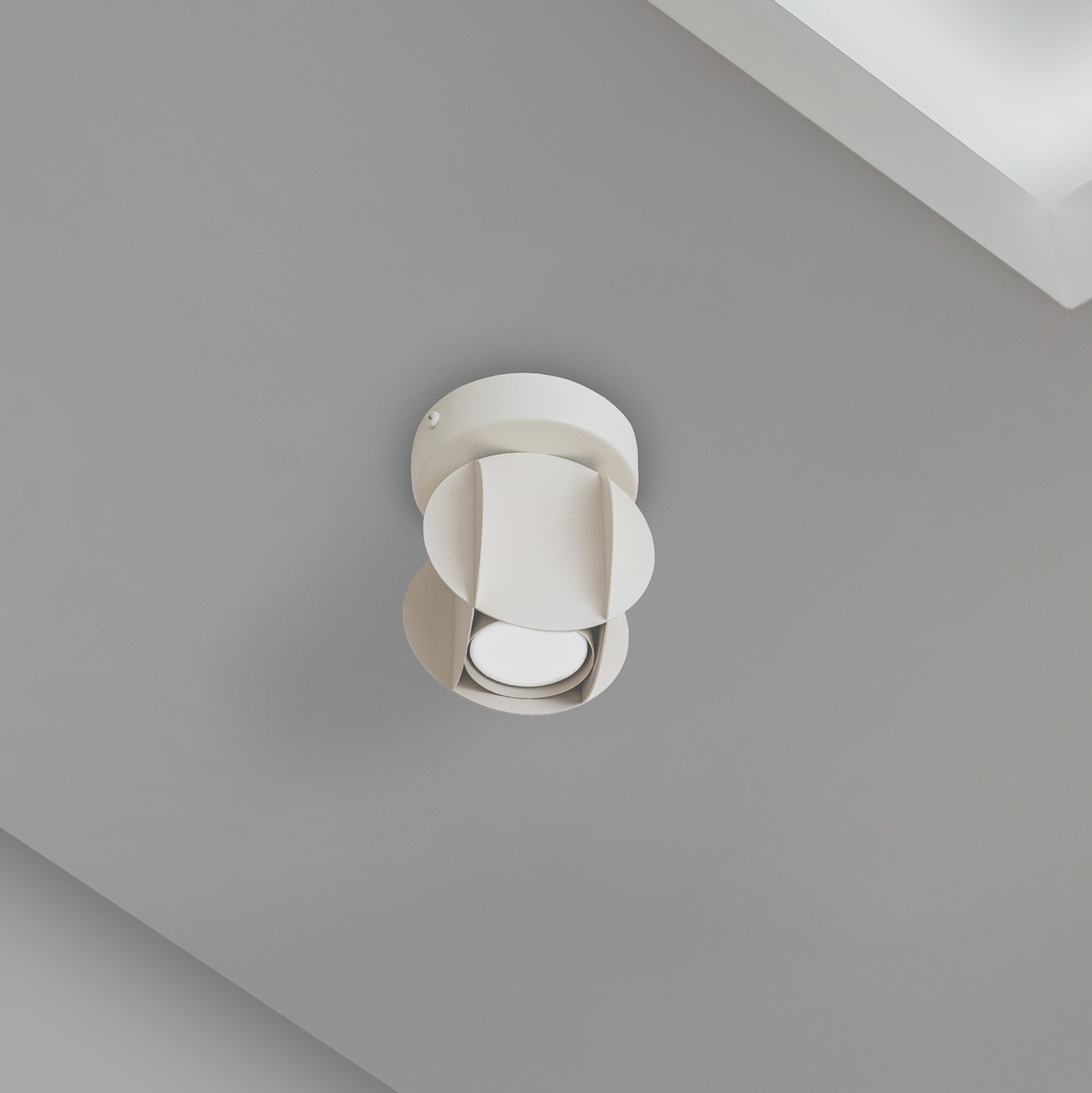 Stropní bodové svítidlo GAMBIT, krémově bílé, Ø 10 cm, kov, GU10 LED