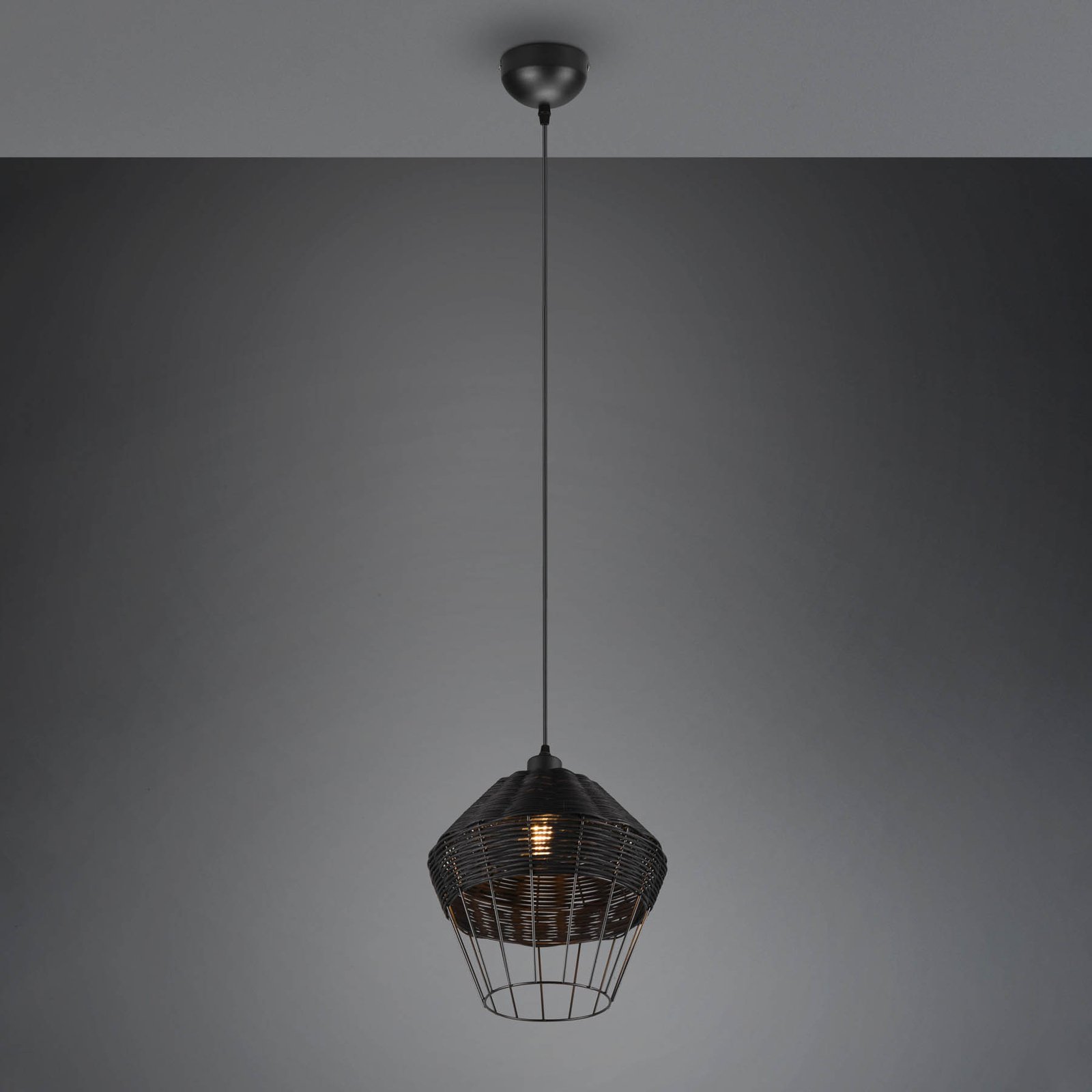 Borka hanging light rattan cage lampshade 1-bulb