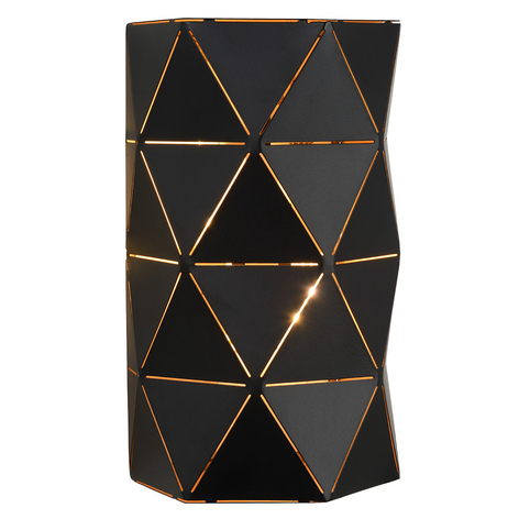 Svart metall-vegglampe Otona